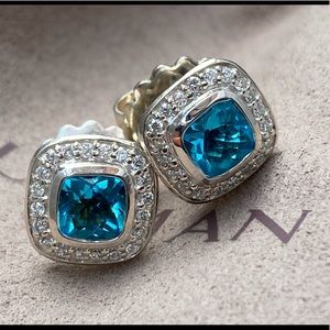 David Yurman Silver Diamonds Albion Stud Earrings